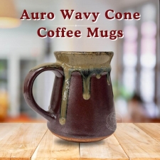 Auro Wavy Cone Ceramic Coffee Mug | 300ml Capacity