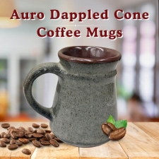 Auro Dappled Cone Coffee Mugs | 300 ml capacity