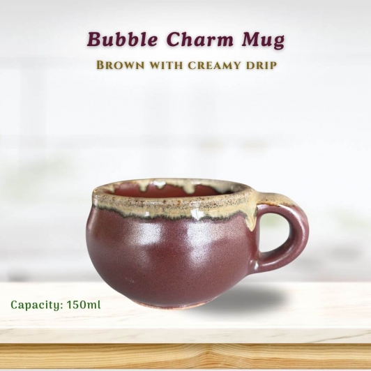 Ceramic Bubble Charm Mug | Brown | 150ml