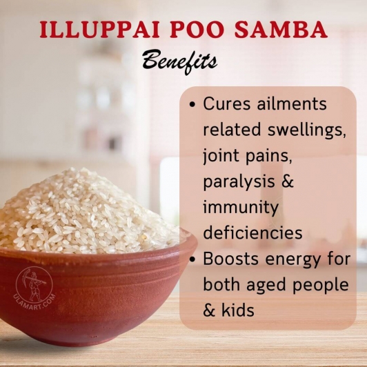 Illuppai Poo Samba Boiled Rice | Organic | Buy 1kg Pack & SAVE Rs.55