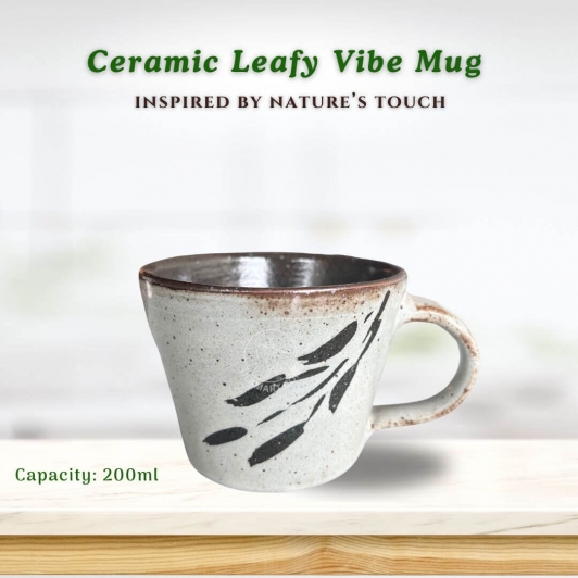 Ceramic Leafy Vibe Tea Mug | 200 ml