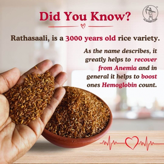 Raw Rakthasali Rice | Organic | Haemoglobin Booster