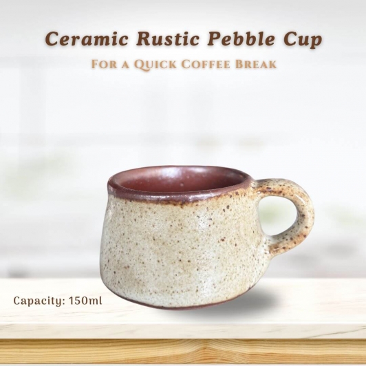 Ceramic Rustic Pebble Coffee Tea Mug | 150g