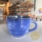 Large Ceramic Coffee Mug | Ribbed Blue