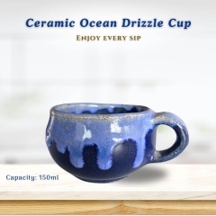 Ceramic Ocean Drizzle Coffee Cup | 150ml