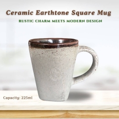 Ceramic Earthtone Square Tea Mug | 225ml