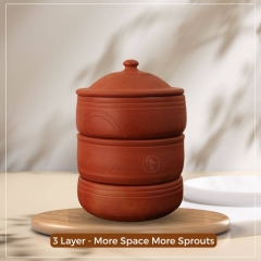 3 LAYER CLAY SPROUTING POT WITH LID  | SPROUT MAKER