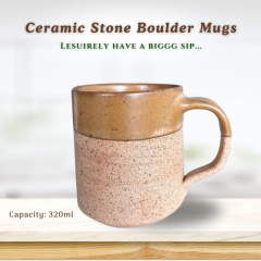 Ceramic Stone Boulder Coffee Mugs | Big Size | 320ml